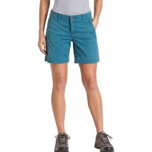 KUHL Spire Hiking Shorts Sz 8 Teal Blue UPF50 Gorpcore Sportif Hiking Camping